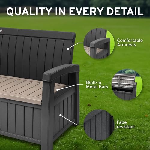 3 Seat Outdoor Storage Bench