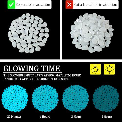 500PCS 1 1.2" Glow Pebbles Glowing Rocks for Garden Decoration 25 (500 Count)