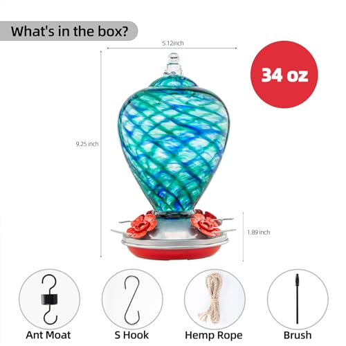 2 Packs Hummingbird Feeder for Outdoors Hanging Ant and Bee Proof