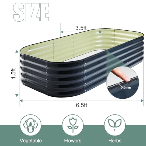2Pcs Galvanized Steel Raised Garden Bed 8x2ft Oval (2 Count)