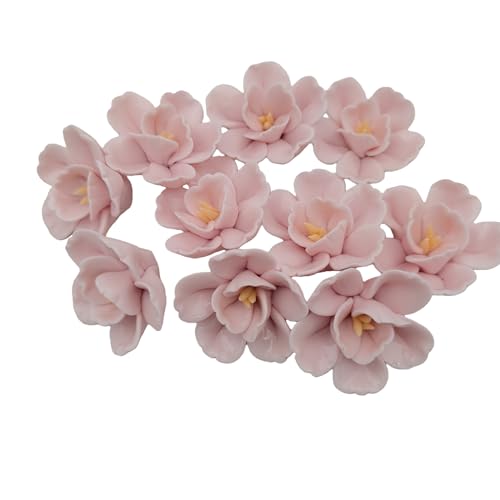 10PCS 3D Ceramics Flower Mosaic Tiles (3D Flower - Pink)