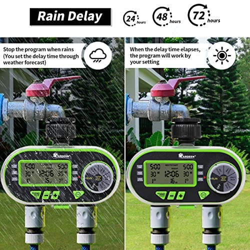 2 Outlet Garden Digital Electronic Water Timer LCD Display