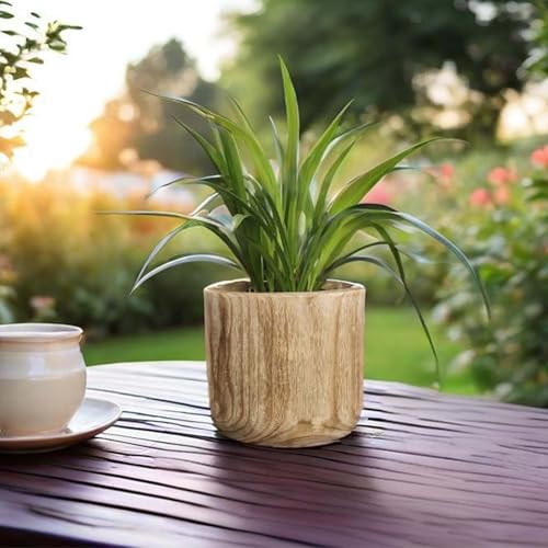 6.25'' Wood Cylinder Planter