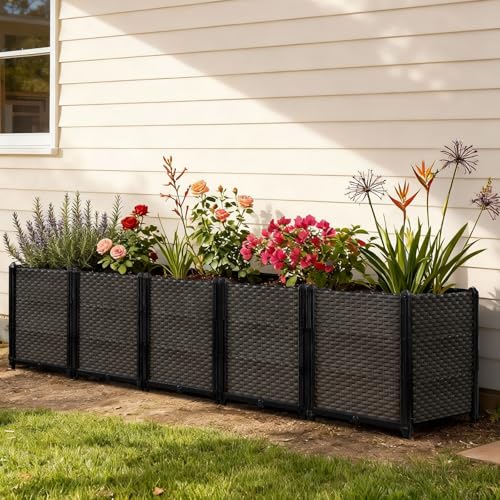 Large Raised Planter Box Outdoor Self Watering 78.7"x15.7"x19.7"