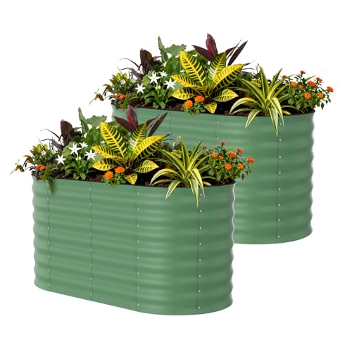 2 Pcs Raised Garden Beds Outdoor 4x2x2 ft (2 Count)