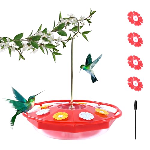 Hummingbird Feeders for Outdoors 12 OZ Bee Proof Plastic Humming Bird Feeder 8 Feeder Ports