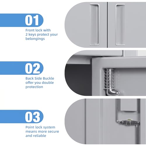 71 Inch Lockable Metal Garage Storage Cabinet with 4 Shelves (Grey / 15.75"D x 31.50"W x 70.87"H)
