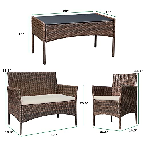 Patio Furniture 4 Pieces Conversation Sets (4 Count)
