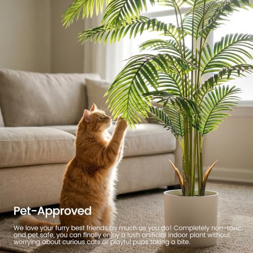 7ft 2 Pack Artificial Areca Palm Plants in Pots (2 Count)
