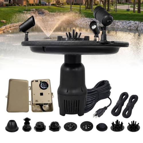 1 HP Floating Fountain & Aerator for Ponds and Lakes with 200 ft Cord