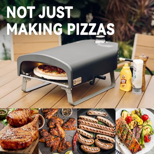 Portable Propane Pizza Oven with Manual Rotating Stone