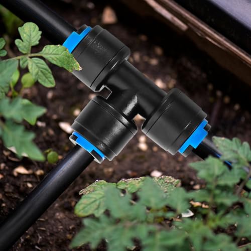 10 Pack 1 4" Drip Irrigation Tee Connectors (10 Count)