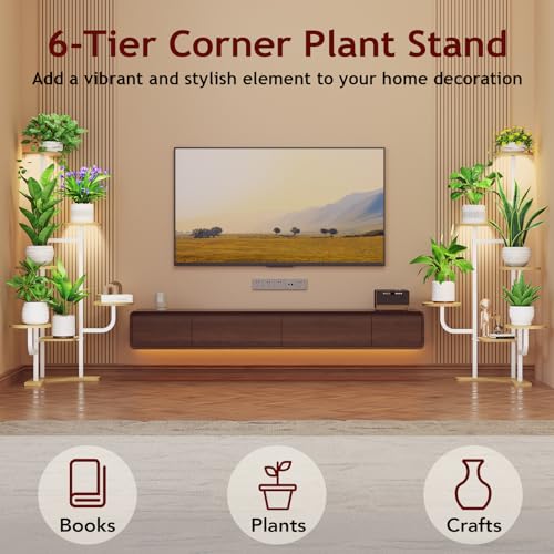 Corner Plant Stand with Grow Light