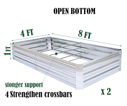 Galvanized Raised Garden Bed 8x4x1ft 2 (2 Count)