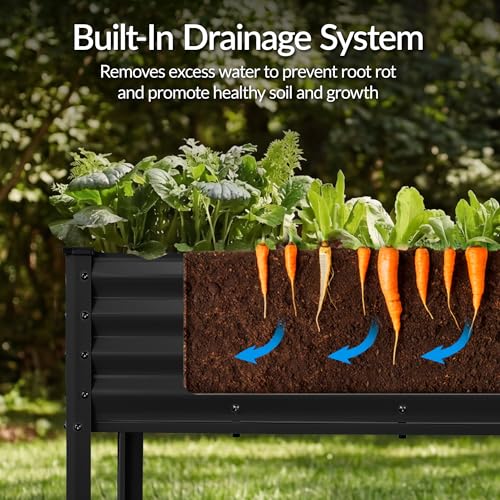 72x24x30in Non Toxic Galvanized Raised Garden Bed