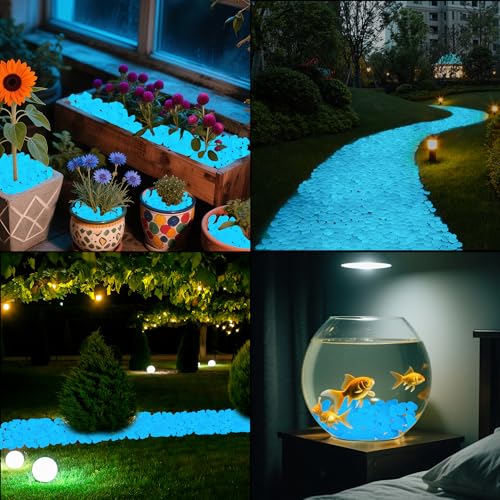 500PCS 1 1.2" Glow Pebbles Glowing Rocks for Garden Decoration 25 (500 Count)