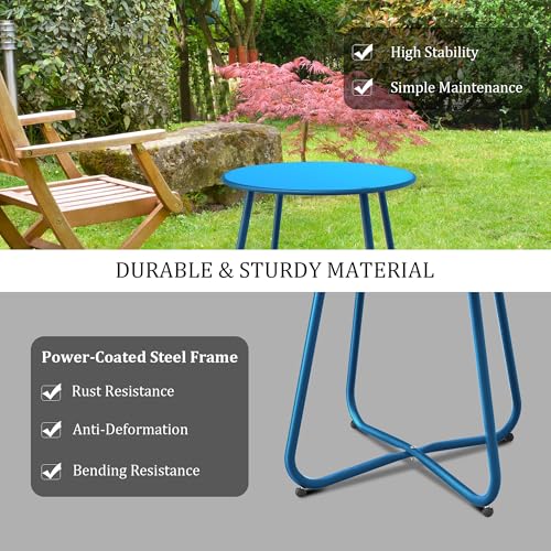 Peacock Blue Patio Side Table