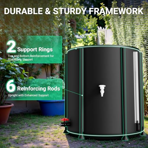 Collapsible Rain Barrel (Black / 53 Gallon)