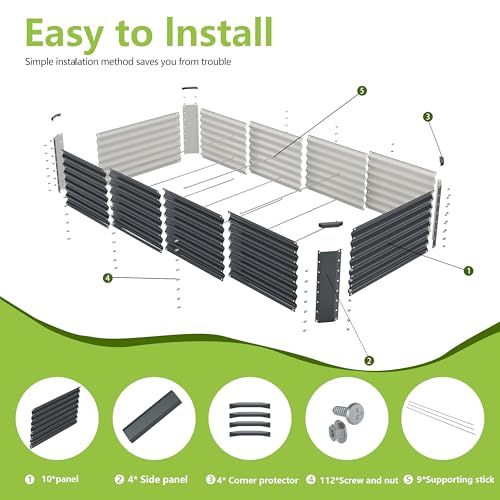 8x2x2FT Galvanized Raised Garden Bed