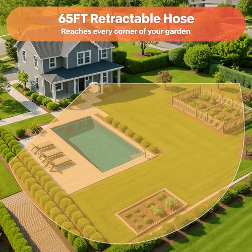 Retractable Rubber Hybrid Garden Hose Reel