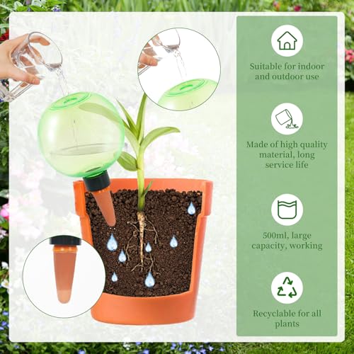 3pcs Large Plant Self Watering Globes (3pack / Green)