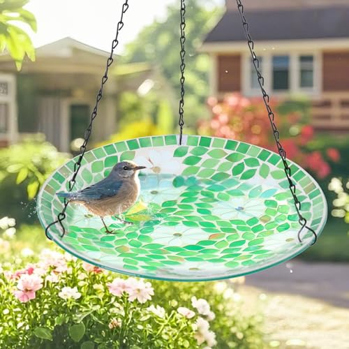 Hanging Mosaic Bird Bath Outdoor