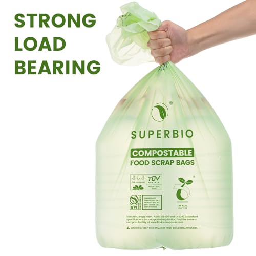 13 Gallon Compostable Kitchen Waste Bags (13 Gallon Flat Top, 50 Count)
