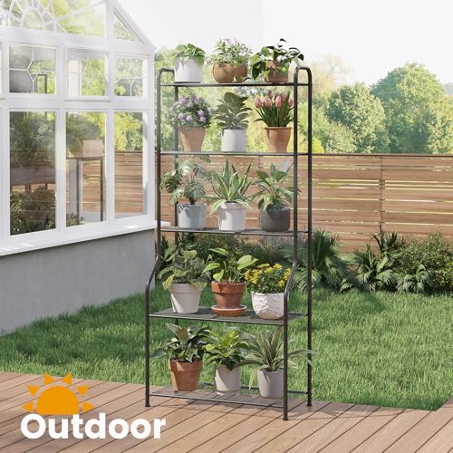 5 Tier Corner Plant Stand (Black / 5 Tier)