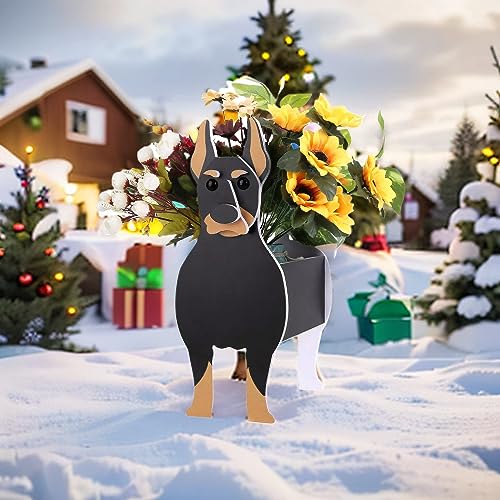 Small Doberman Pinscher Dog Planter Plant Pots