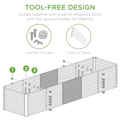 8x2x2ft Raised Outdoor Metal Garden Bed