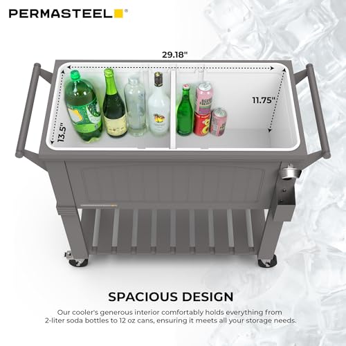 Party Cooler with Divider (80-Qt with Divider / Gray)