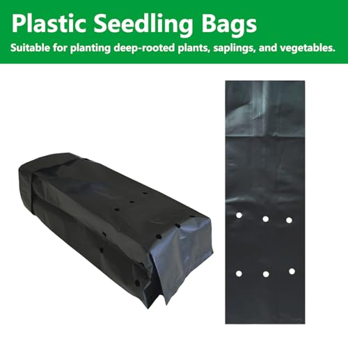 100 Pcs Deep Nursery Grow Bags (4.7"x11.5")