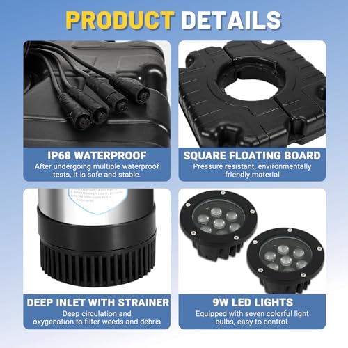Pond Fountain Aerator with 4