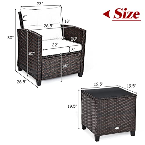 3 Pieces Patio Furniture Set (3 Count)