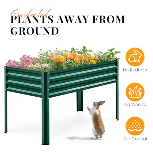 Large Raised Garden Bed with Legs 48×24×32 in