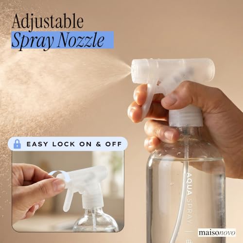 Clear Glass Spray Bottle for Plants (2 Count)
