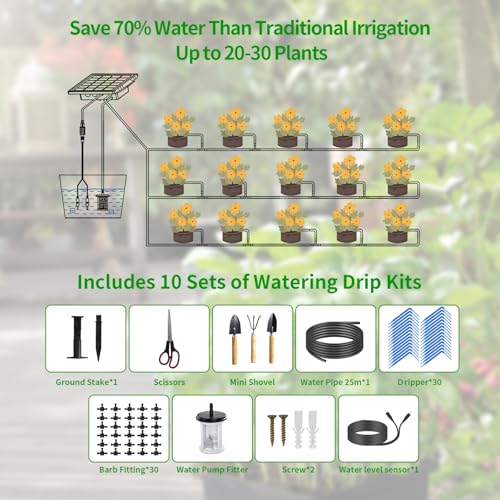 82FT Solar Drip Irrigation System Kit (30 Count)