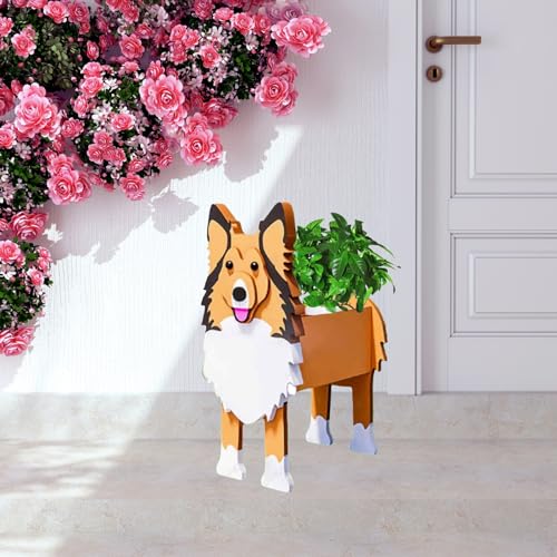Sheltie Dog Planter Pots