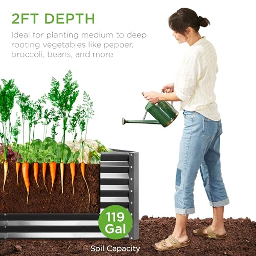 4x2x2ft Outdoor Metal Raised Garden Bed