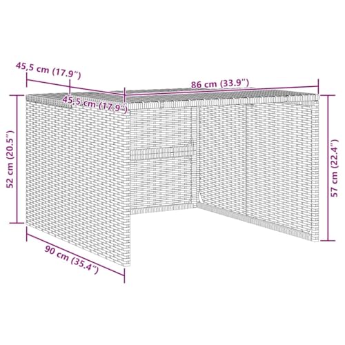 Beige Poly Rattan Robot Mower Garage