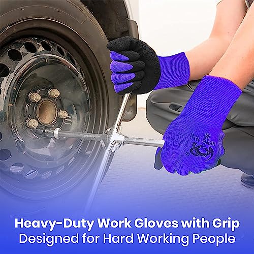 10 Pairs Blue Large Work Gloves (10 Count)