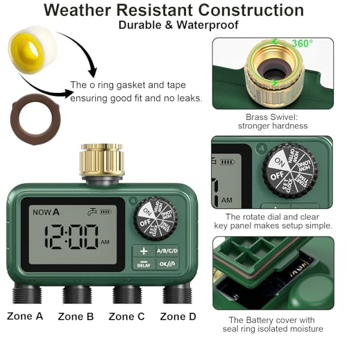 Water Timer for Outdoor Garden Hose