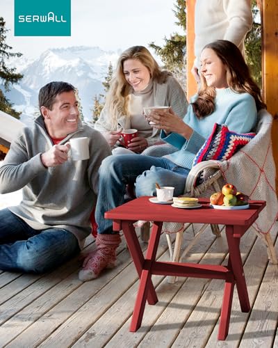 Small Folding Outdoor Side Table Set of 4 (Red / Foldable 4-pack)