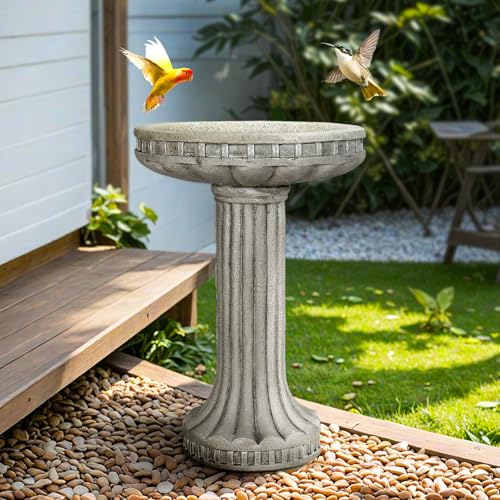 24” H x 16” Dia Outdoor Birdbath with Classical Pedestal