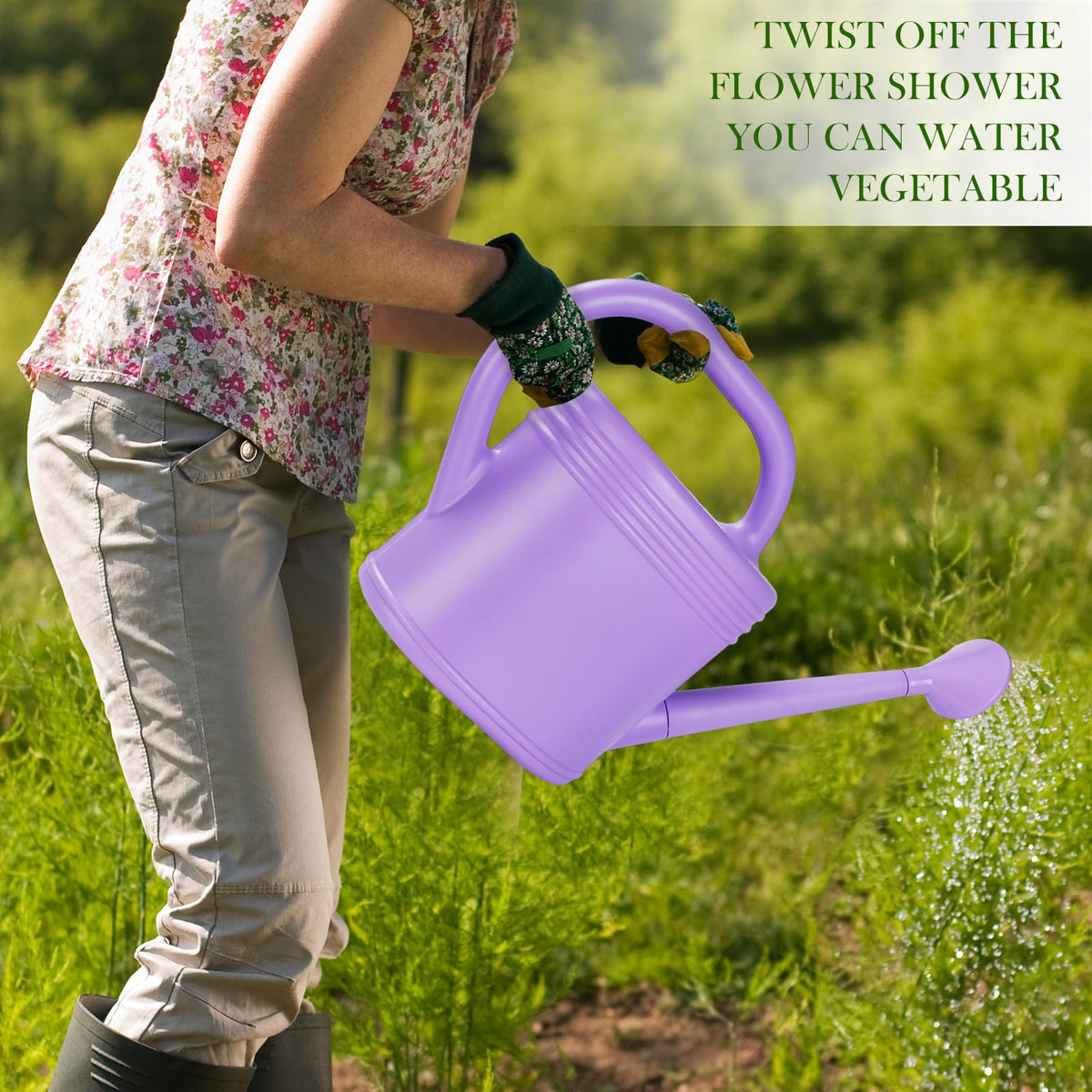 2 Gallon Watering Can for Indoor Plants (Purple / 2 Gallon)