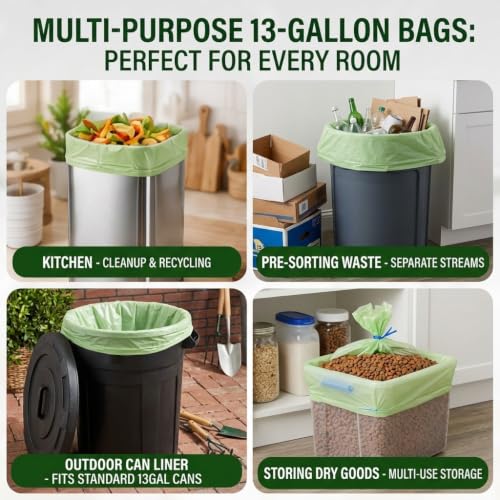 13 Gallon Compostable Trash Bags (200 Count)