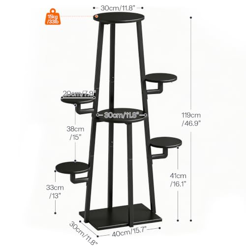 Plant Stand Indoor with Grow Lights (Black)