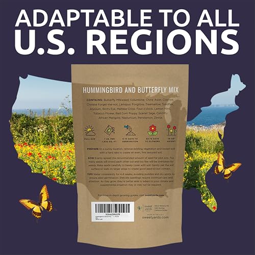 Bulk Wildflower Seeds Butterfly and Humming Bird Mix (80 Ounce)