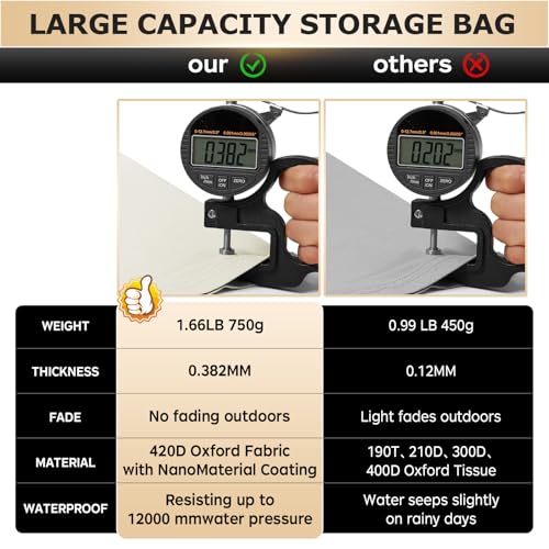 177 Gallon Extra Large Waterproof Patio Cushion Storage Bag (2 Count)