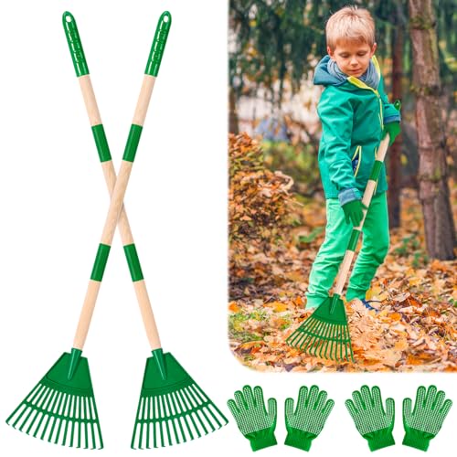 2 Pcs 35'' Kids Rakes for Leaves